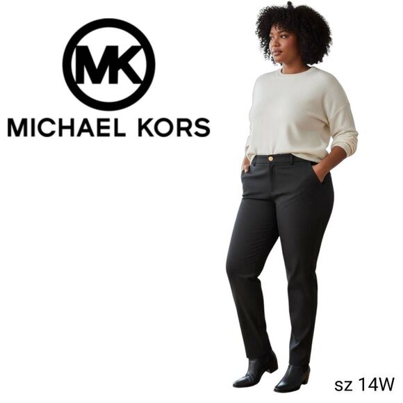 Michael Kors Black Stretchy Professional Preppy Business Casual Trousers Pants - Picture 1 of 9